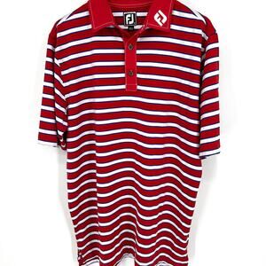 Foot Joy FJ Moon Valley Country Club Golf Polo Size L Red White Blue